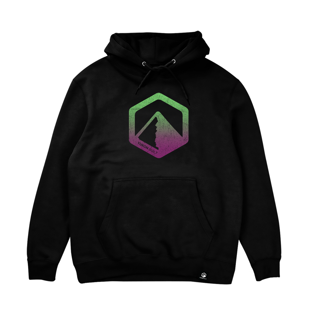 Aurora Gradient Logo Hoodie - Black