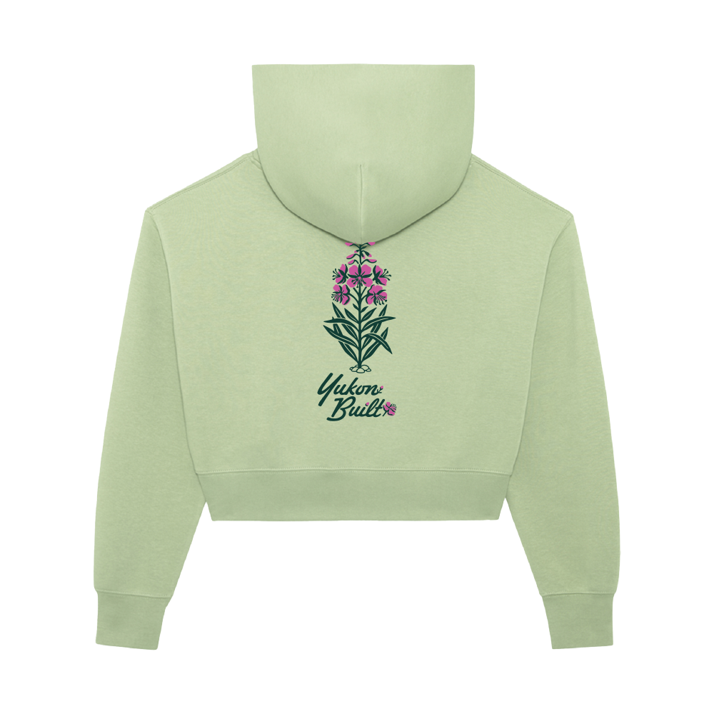 Womens Fireweed Full-Zip Crop Hoodie - Lichen