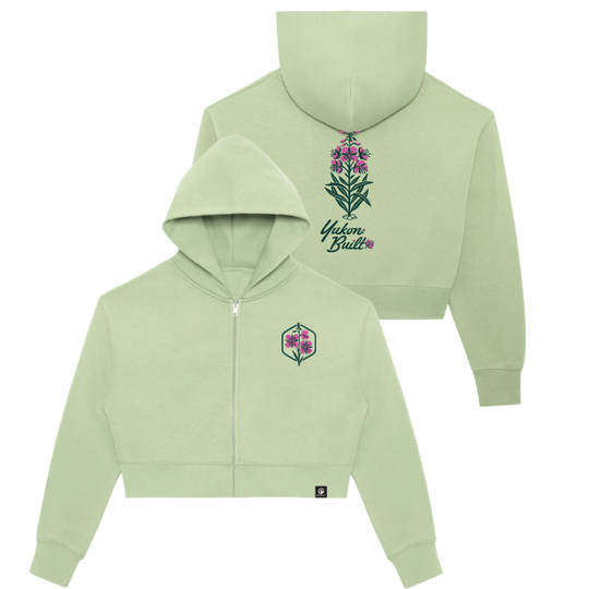 Womens Fireweed Full-Zip Crop Hoodie - Lichen