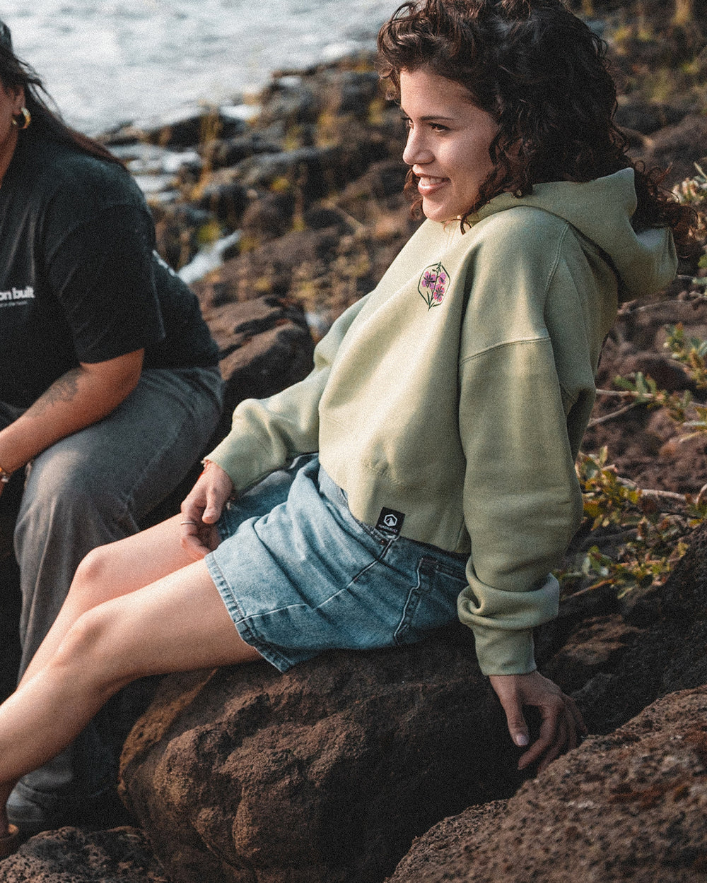 Womens Fireweed Crop Hoodie - Lichen
