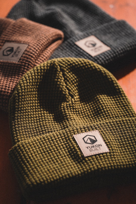 Waffle Knit Beanie - Moss