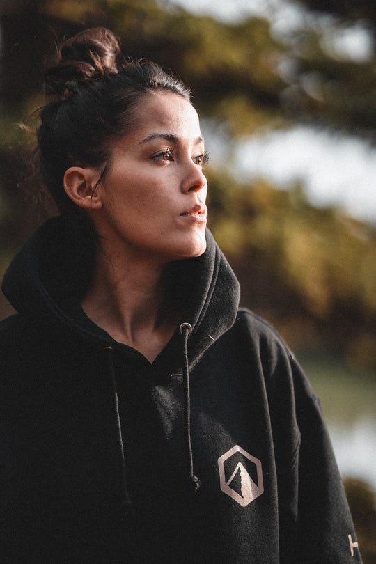 Premium Badge Hoodie - Black