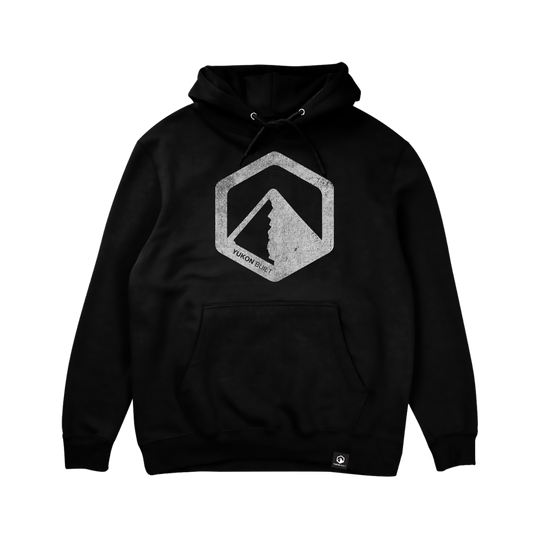 Classic Distressed Logo Hoodie - Black