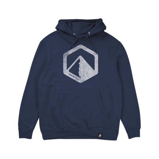 Classic Distressed Logo Hoodie - Navy
