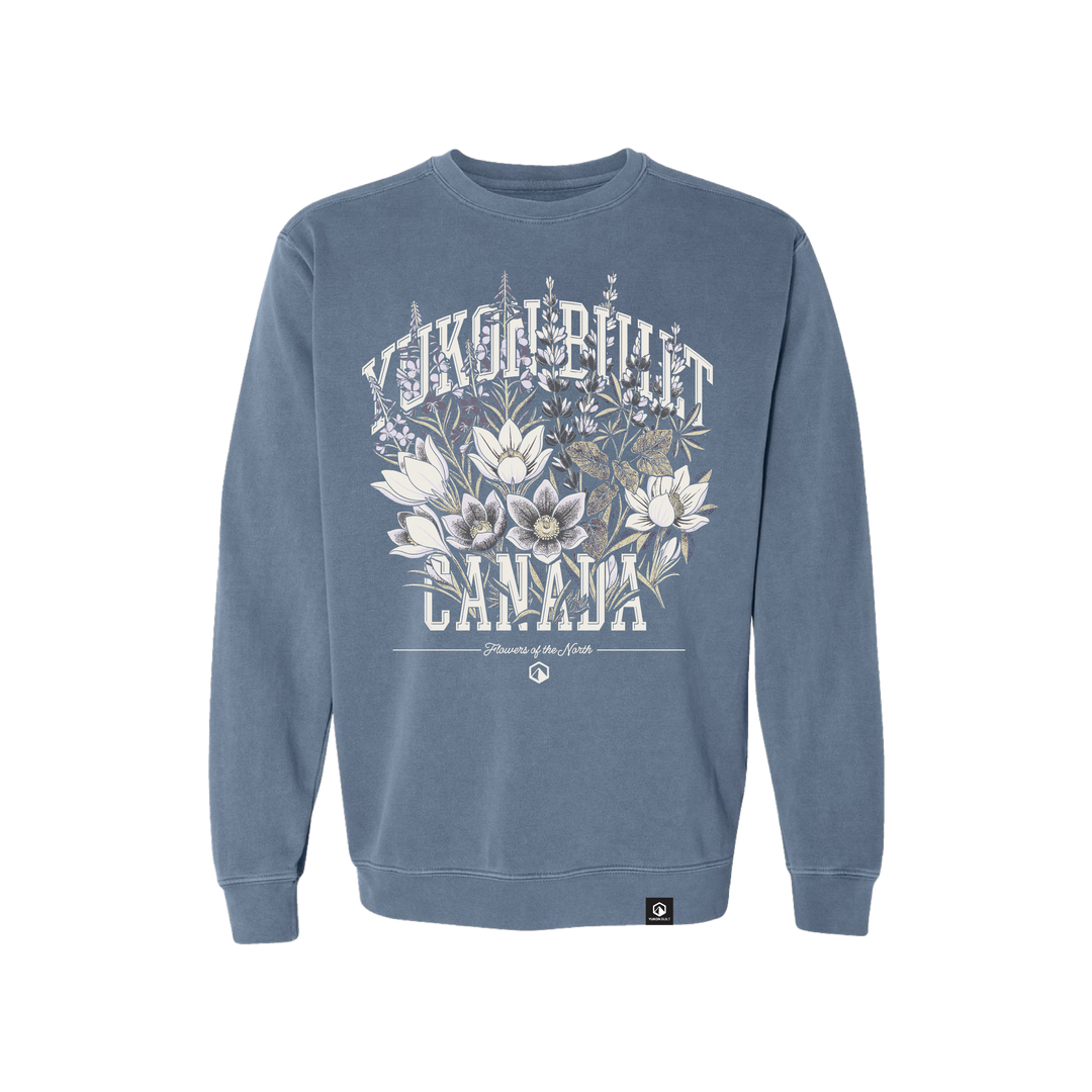 Tri-Floral Crewneck - Steel Blue