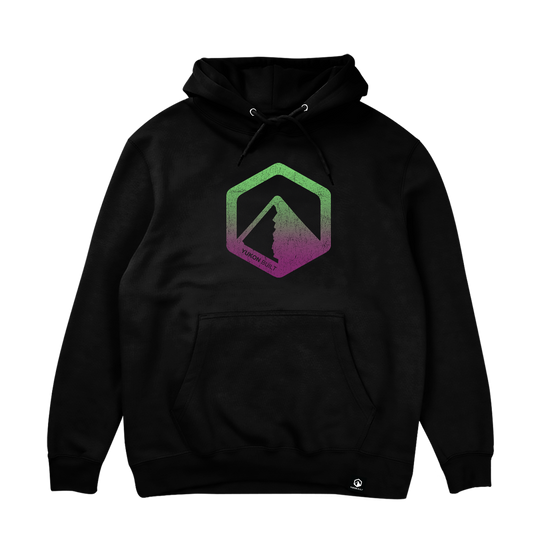 Aurora Gradient Logo Hoodie - Black
