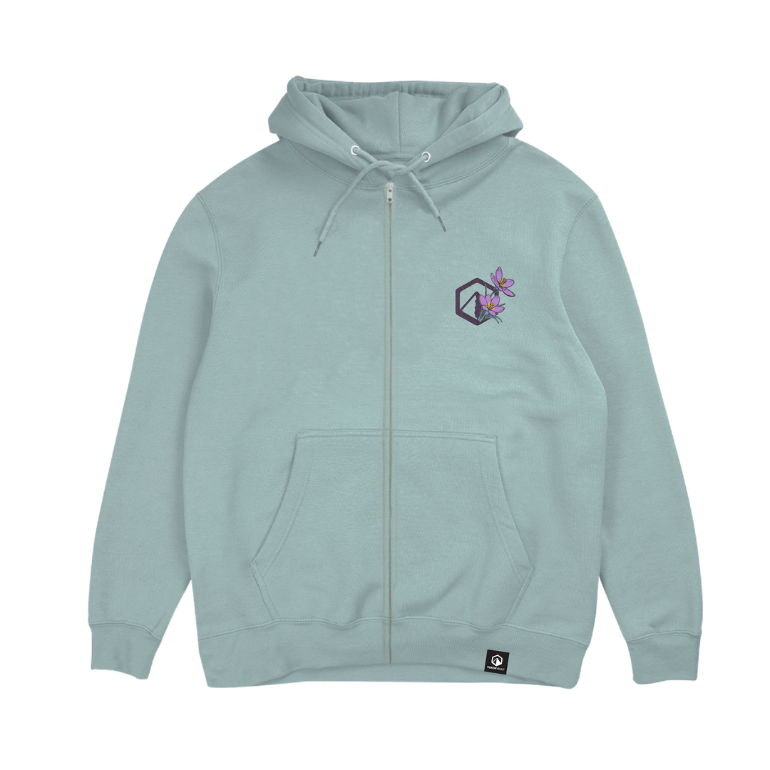 First Sign of Spring Full Zip Hoodie - Seafoam
