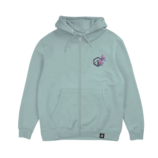 First Sign of Spring Full Zip Hoodie - Seafoam